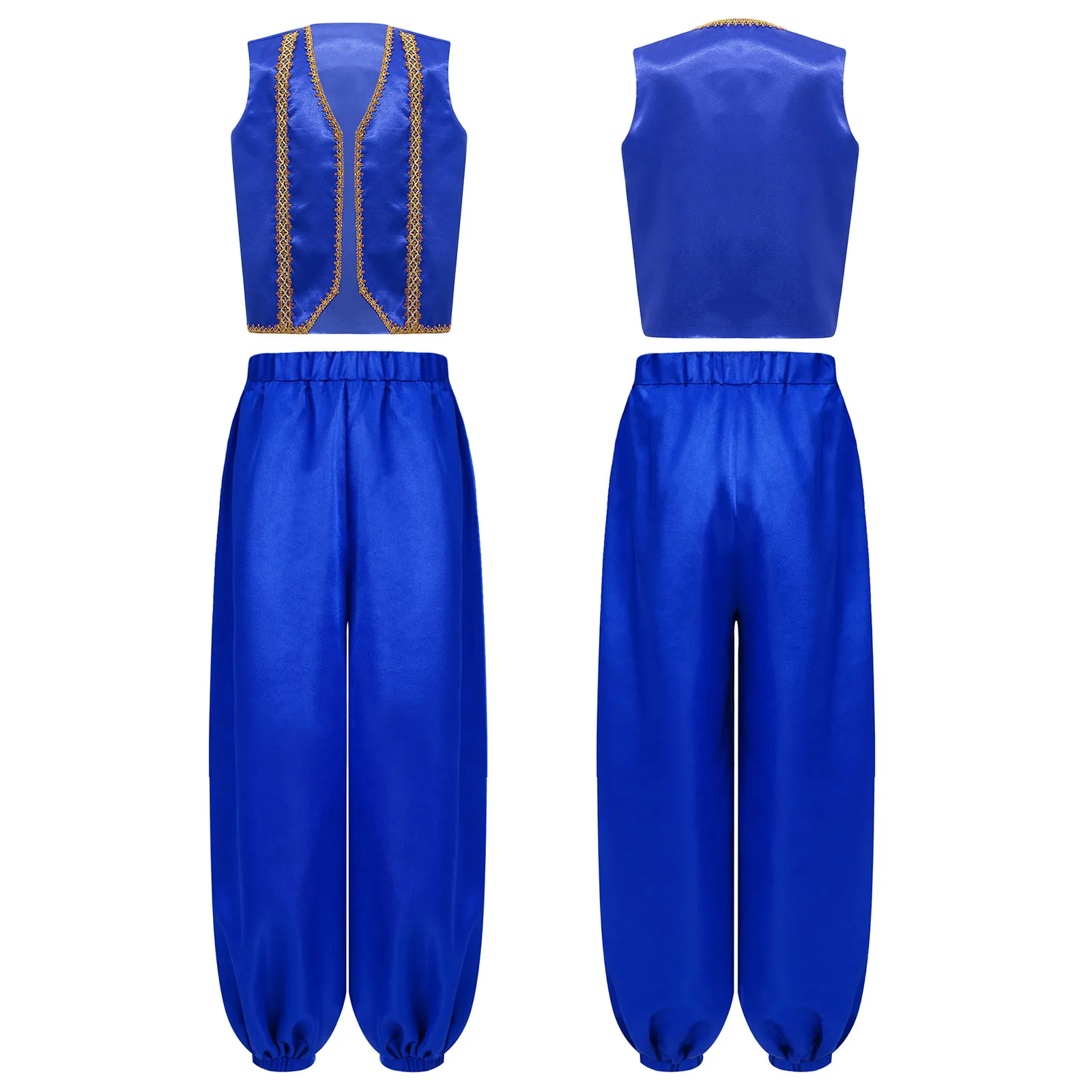 الأولاد تأثيري العصور الوسطى الأمير العربي زي الزي سترة مع الساتان البنطلونات السراويل موضوع حفلة لعب الأدوار زي الهالوين