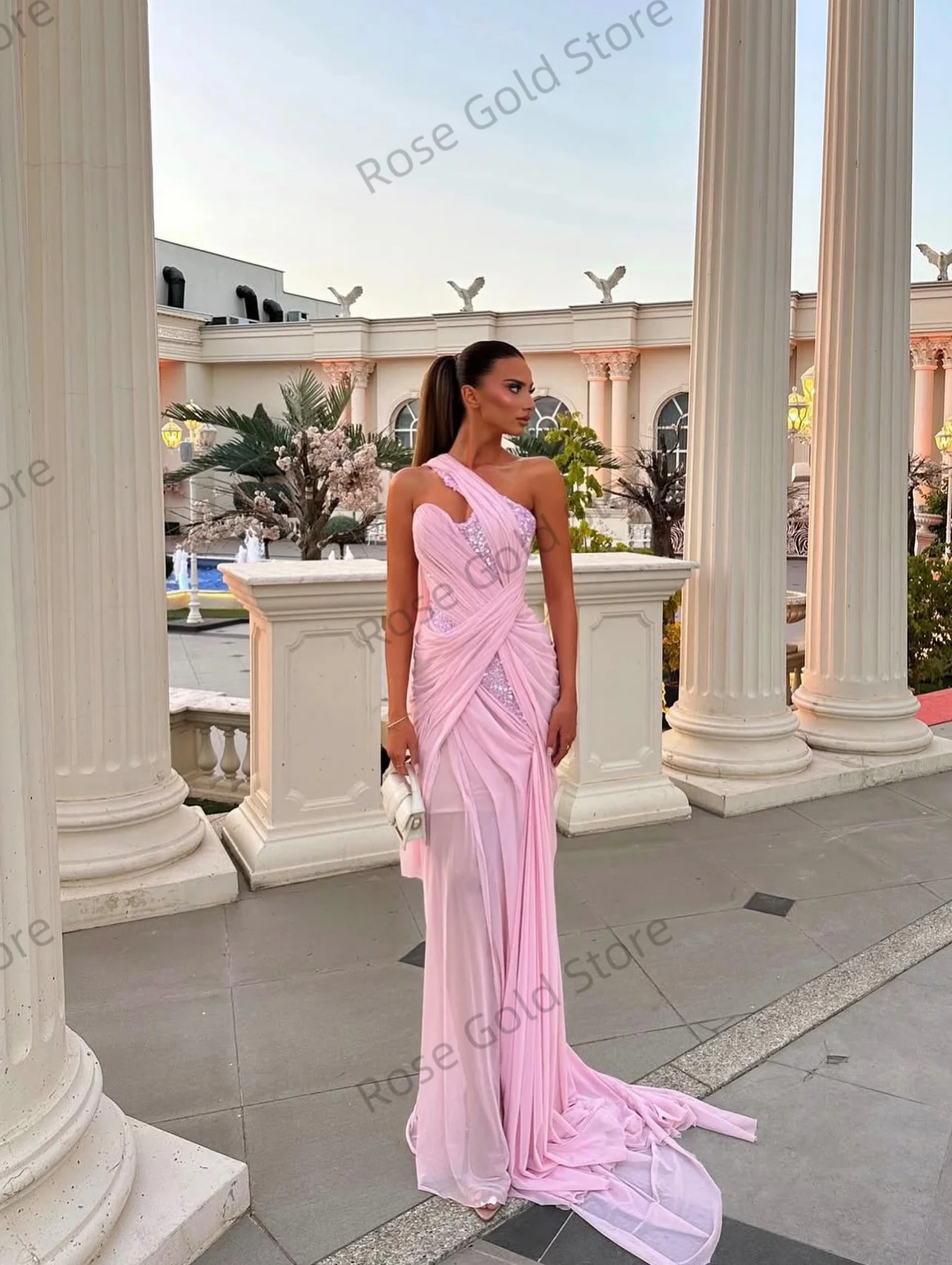 Seksowne Różowe Sukienki Wiecz – Formal Gala Wear Women recenzja i cena