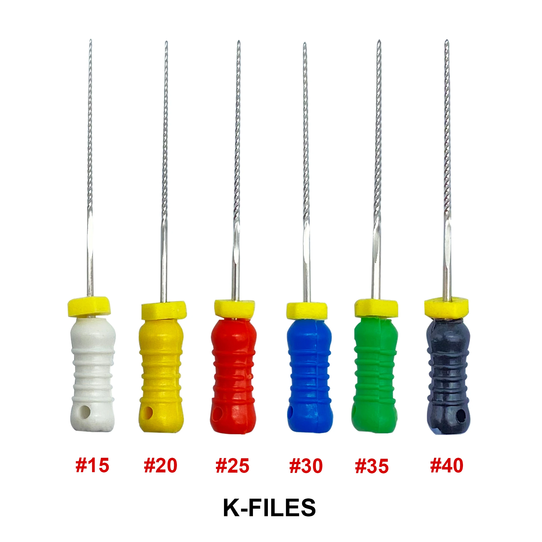 Limas K dentales de acero inoxidable, herramienta de Endodoncia de Canal radicular, 21mm, 25mm, 31mm