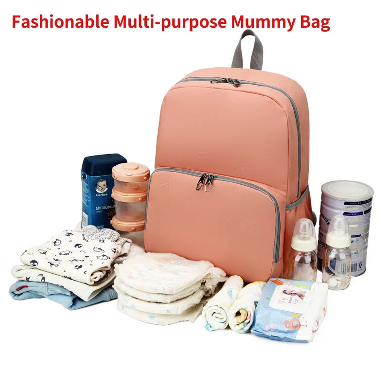 Fashion diaper bag backpack baby bag suitable for mommy travel bag storage bag baby stroller bag pregnant woman bag student bag