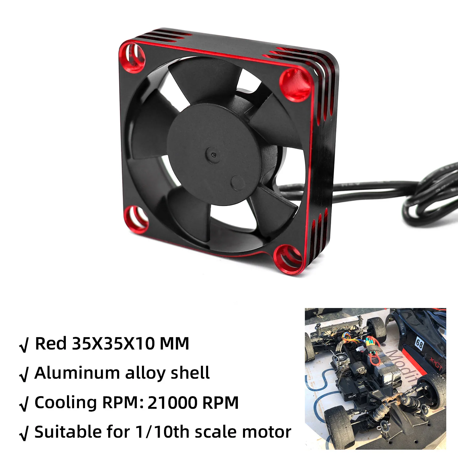 RC 25/30/35/40/50mm Fan 28000 RPM Warmteafvoer Koelventilator voor RC Crawler 1/10 1/8 1/5 Motor Borstelloze/Geborsteld ESC RC Auto