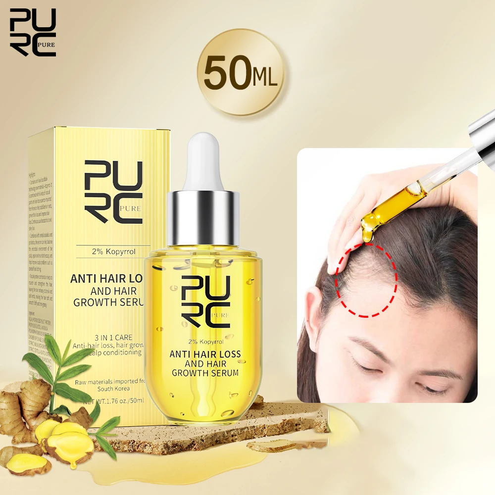 

PURC Ginger Hair Oil for Men Women 50ML Professional Improves Scalp Environment Strong Hair Roots Care Products