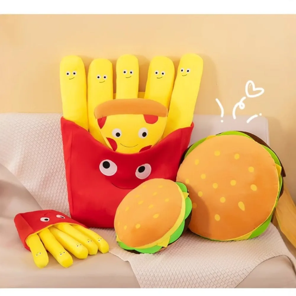 

Kawaii French Fries Hamburger Doll 30cm Lovely Plush Toy Home Decor Creative Pizza Throw Pillow Birthday Gifts