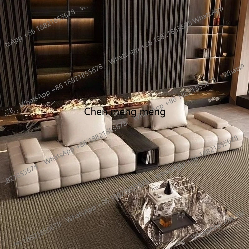 Modern Luxury 220cm to 400cm Deluxe Lawrence cowhide genuine leather sofa living rooms couch living room sofas Home Furniture