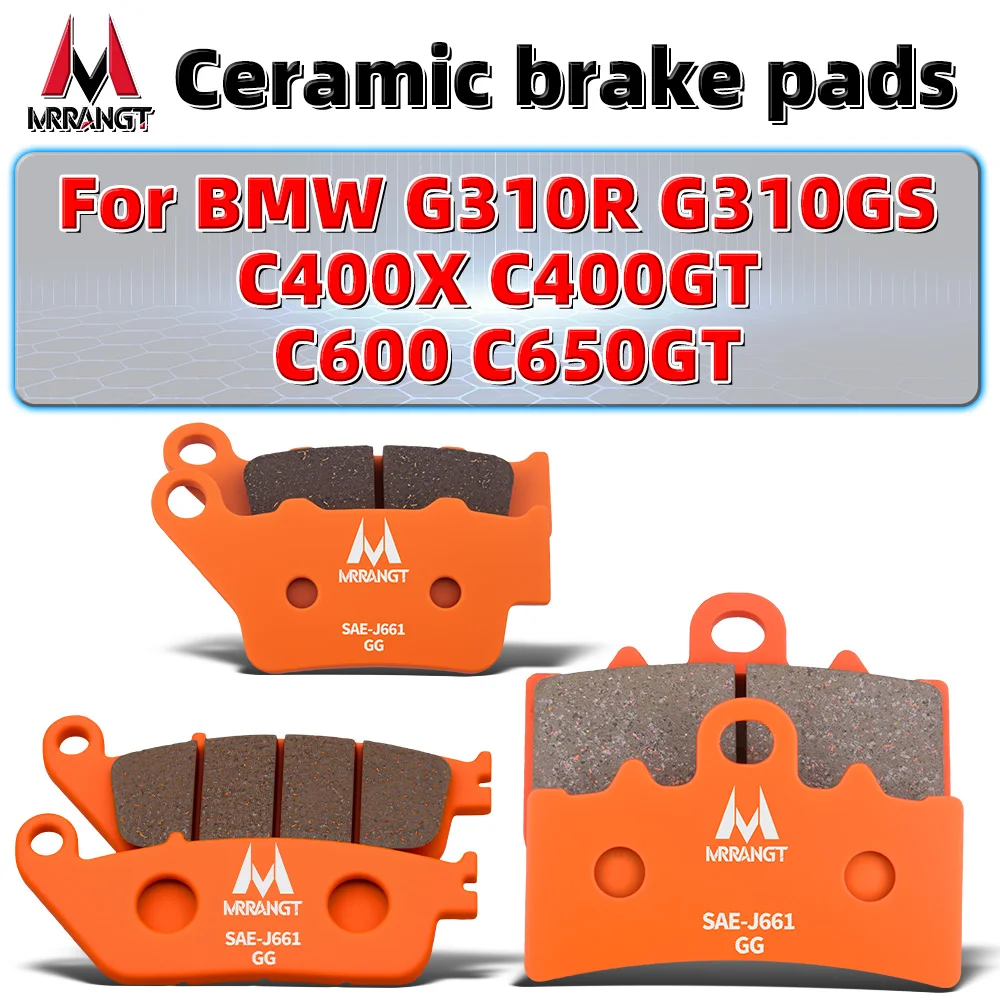 

MRRANGT Low Dust Ceramic Front and rear Brake Pads Full Set fit for BMW Motorcycle G310R G310GS C400X C400GT C600 C650GT