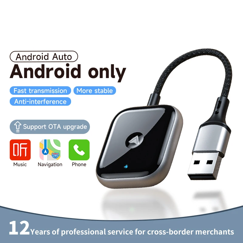 Android Auto Wireless Adapter for Factory Wired Android Auto - Instant Connection, Converts Wired to Wireless, for Nissan Toyota