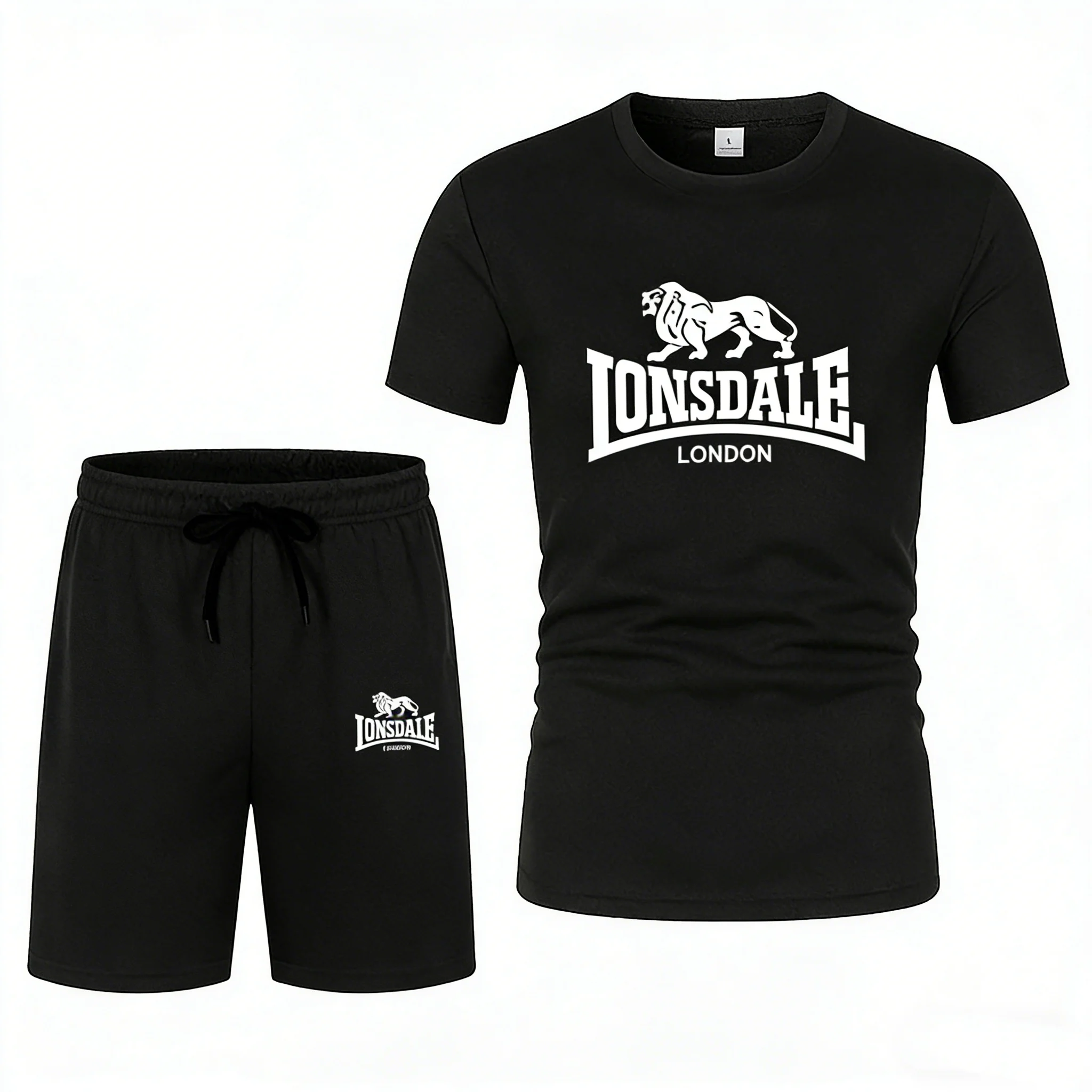 

Summer casual men's fashion short-sleeved mesh T-shirt and sports shorts set - two-piece men's outfit Sportswear set