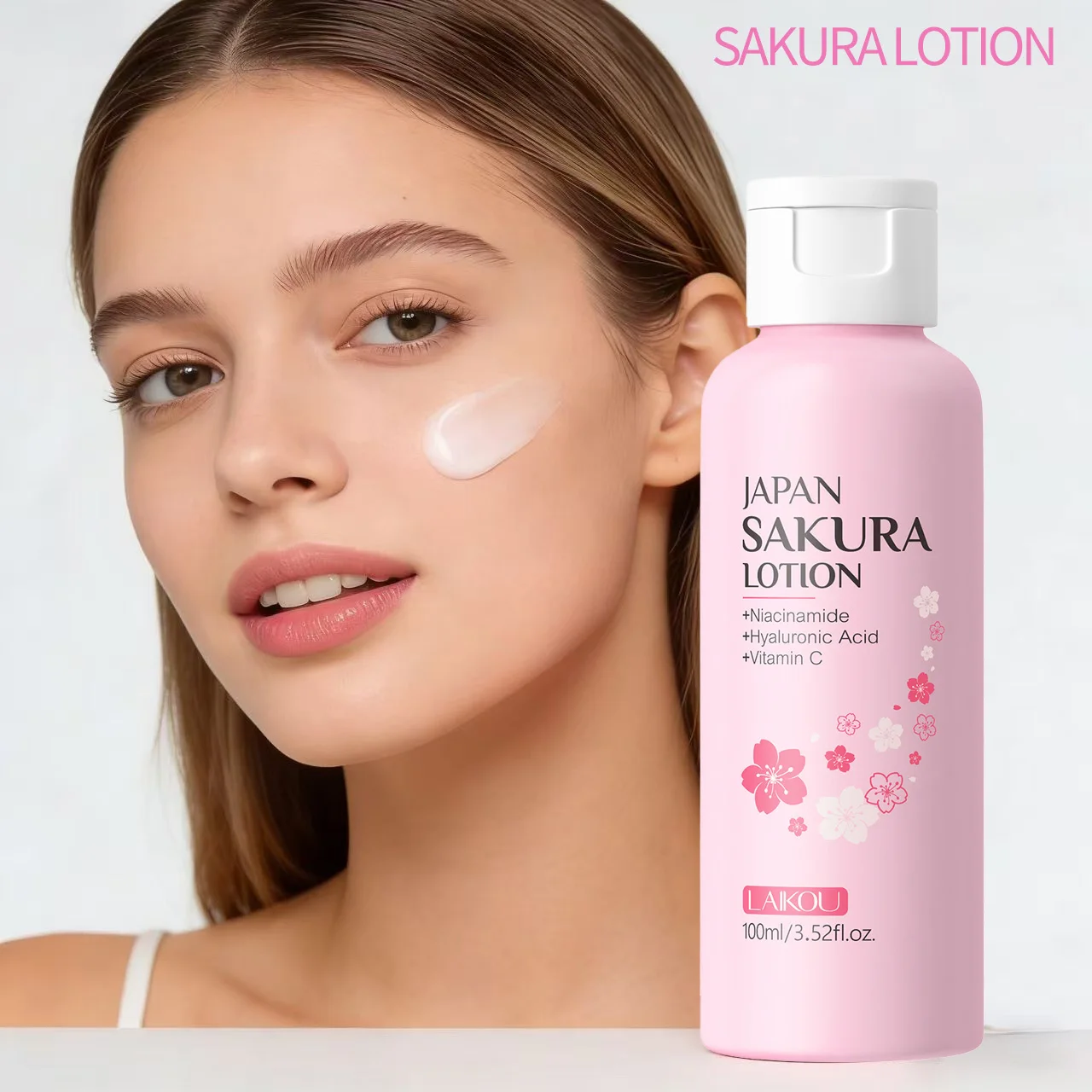 

LAIKOU Увлажняющий лосьон для лица с экстрактом сакуры, сужающий поры, восстанавливающий, улучшающий эластичность кожи, 100 мл