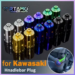 RTAMO Gr5 Titanium Handlebar End Plug with Bolt M8 for Kawasaki ZX4R/6R Ninja400 Z900 Z900RS