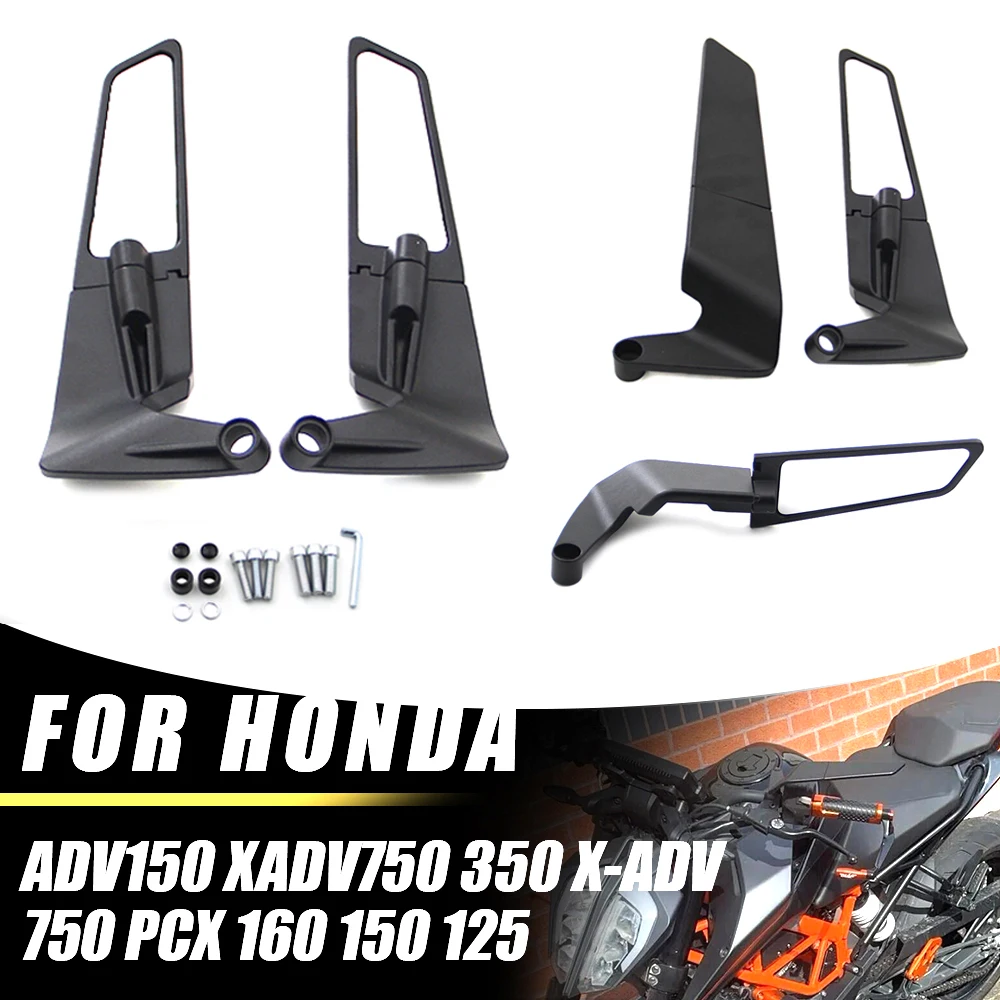 

For Honda ADV150 XADV750 350 X-ADV 750 PCX 160 150 Motorcycle Mirrors Stealth Winglets Mirror Kits To Rotate Adjustable Mirrors