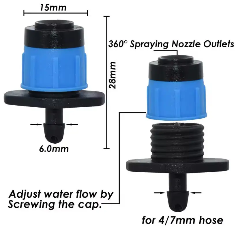 360 Degree Watering Dripper Home Garden Agriculture Mushroom Irrigation Tool 30-100pcs Adjustable Scattering Sprinklers Spraying