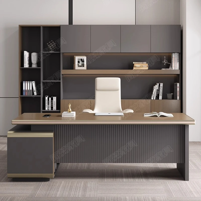 Designer Wooden Executive Desk Leg Support Brown Drawers Luxury Executive Desk Modern Cheap Mesa De Escritorio Office Furniture