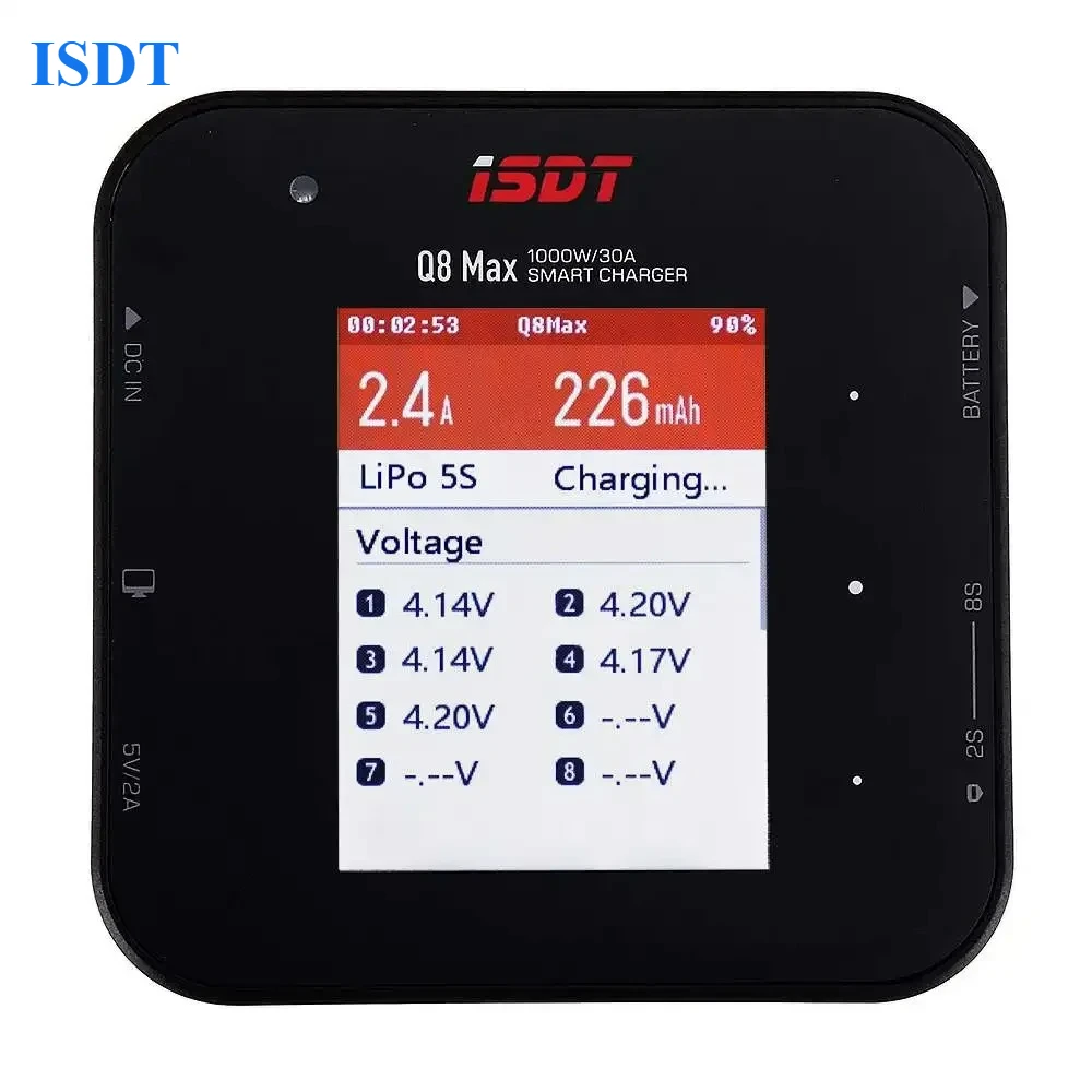 

ISDT Q8 Max Charger 1000W 30A High Power Battery Discharger For 1-8S Lipo Battery