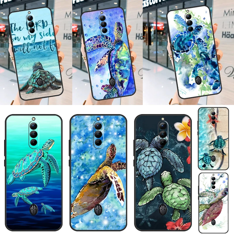 Морская черепаха, бирюза, фотосессия для ZTE Nubia Red Magic 8 Pro 8 Pro +, задняя крышка для Red Magic 6S 7S 6 7 Pro Чехол 6R