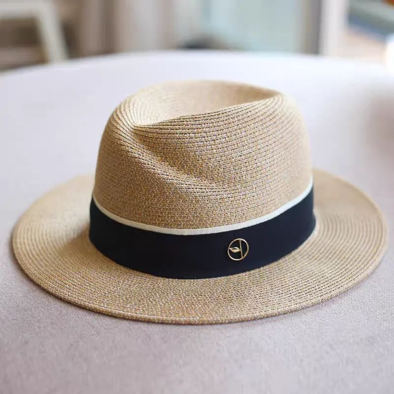 Panama Straw Hat with UPF50+ Wide Brim Beach Cap Soft Brim Fedora for Women Men Resort Vacation
