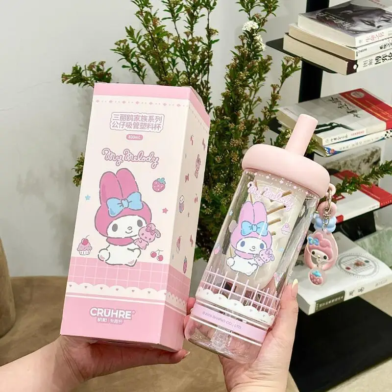 

Kawaii Cinnamoroll Cup Cartoon Cute Water Cup Female Large Capacity Portable Plastic Student School Straw Cup