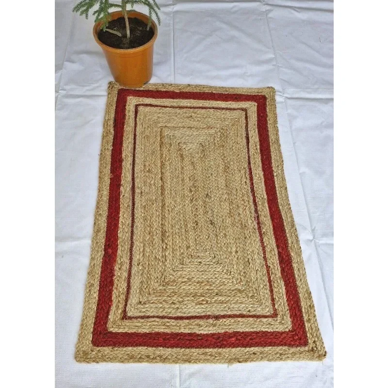 Indian Village Hand Braided Jute Area Rug/Runner/Doormat Custom Size Runner Mats