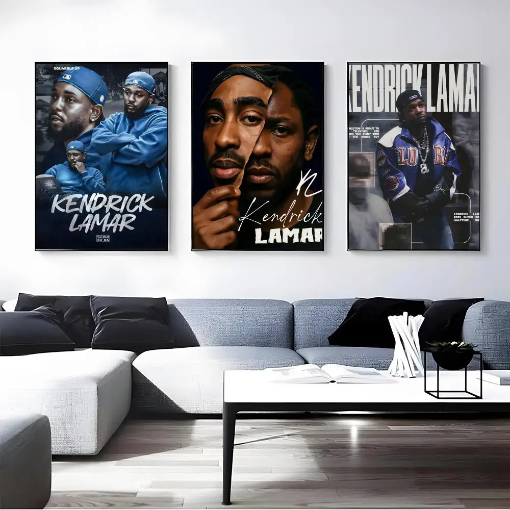 Rapper Kendrick Lamar Poster Self-adhesive Art Waterproof Paper Sticker Coffee House Bar Room Wall Decor