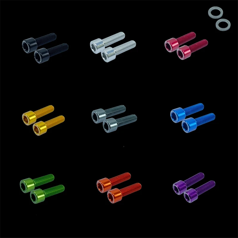 

FOURIERS Ultralight M5x0.8 17mm Aluminum alloy Bicycle Bottle Holder Screws Cycling MTB Bike Water Bolt