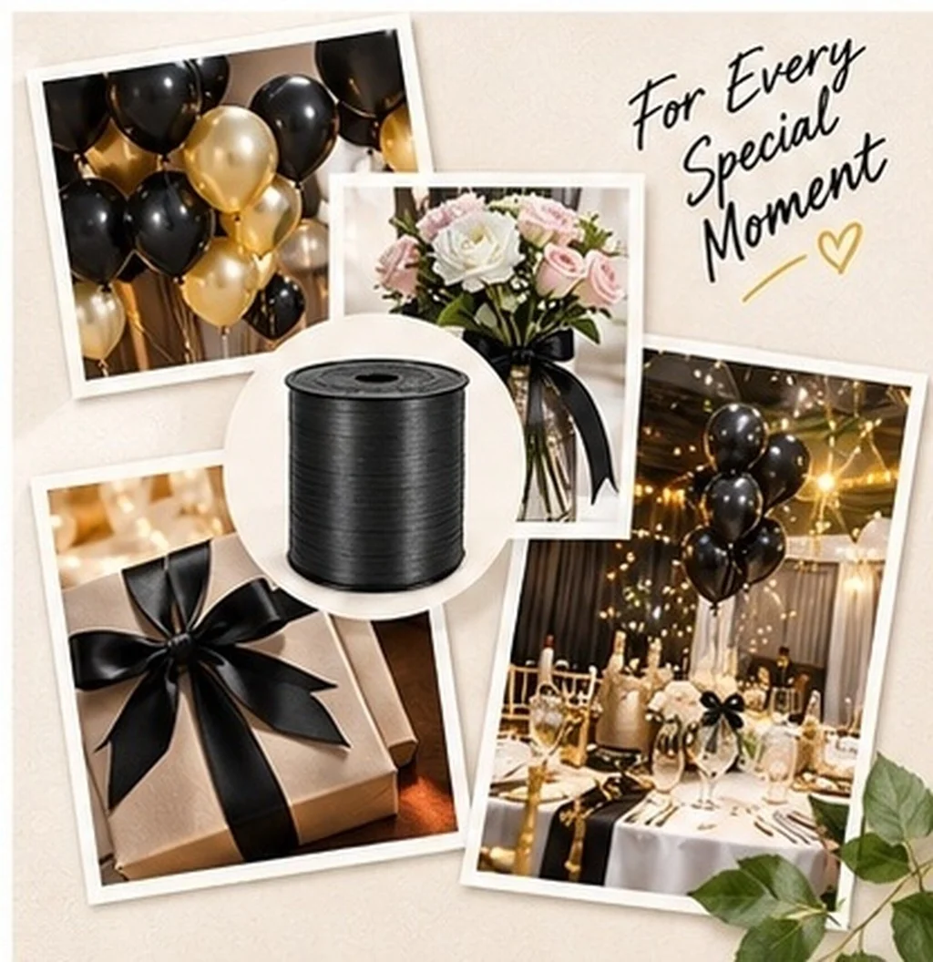 1 Roll Decoration Ribbon Curling Ribbon Wedding Streamers Large Roll for Balloon Garland Present Wrapping Flower