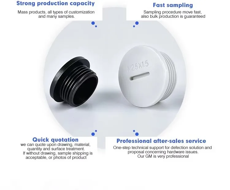10 stücke M12-M71 Kunststoff Stecker Loch Kappe IP68 Wasserdichte Nylon Gewinde Loch Stecker M20 * 1,5 Schwarz Grau Loch Kappe abdichtung Abdeckung Mit Gummi – Detail 6