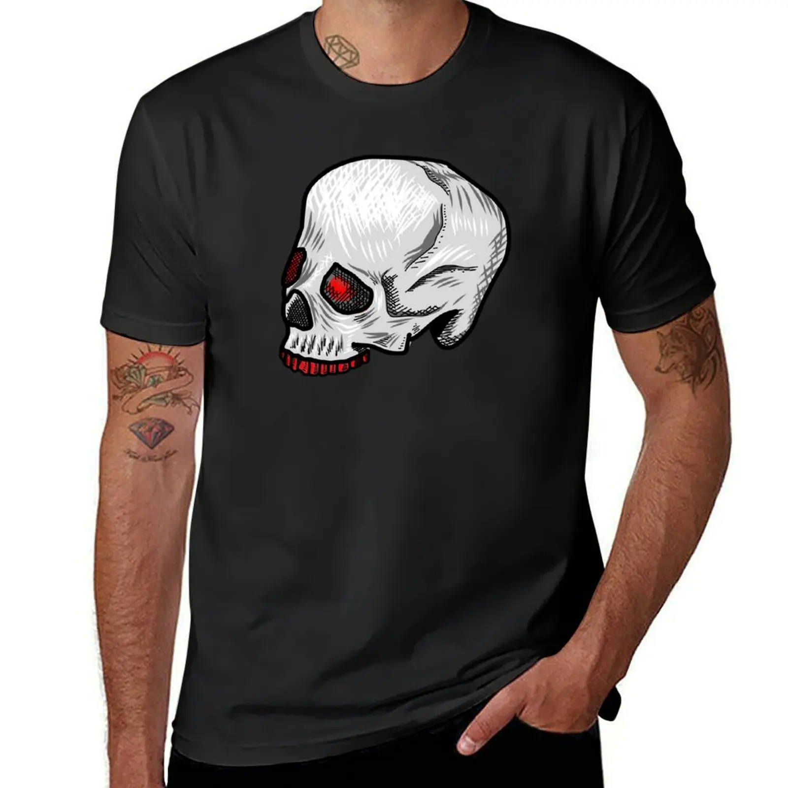 

Human Skull: Symbol of Mortality, Artistic Intrigue T-Shirt plus size tops anime clothes hippie clothes sublime Men's t-shirts