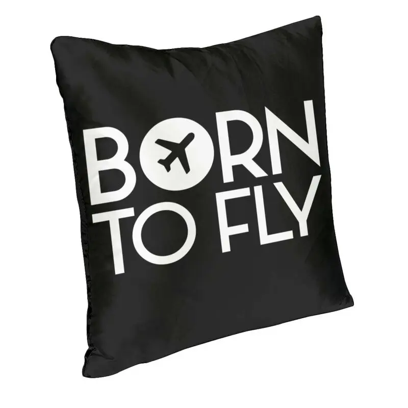 Born To Fly Flight Attendant Flight Attendant Cushion Cover 45x45 Home Decorative 3D Print Throw Pillow Case for Car Double Side