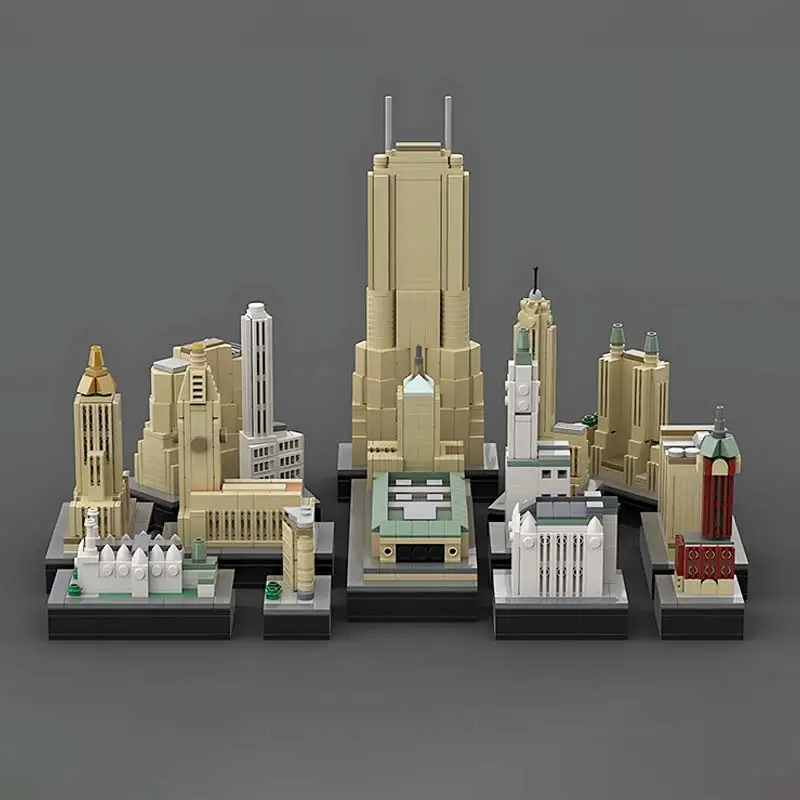 MOC Building Blocks Urban Architectural Complex Models Street View Series Technology Bricks Xmas Toys Set Kids Puzzle Gift