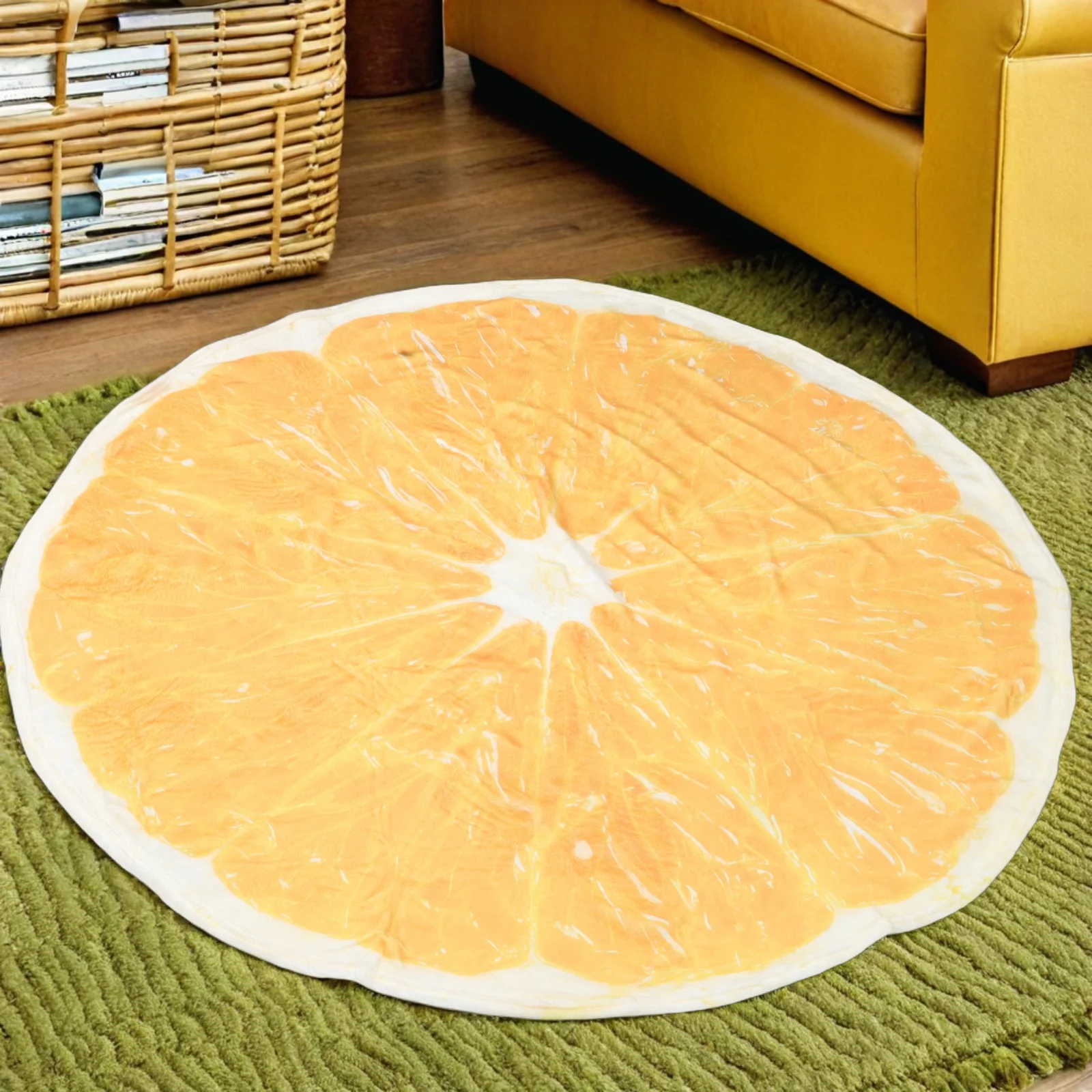 لينة المرجان الصوف البرتقال رمي بطانية 120 سنتيمتر الفاكهة طباعة بطانية مستديرة الأريكة أريكة تتحول لسرير نزهة البساط نابضة بالحياة الدافئة دافئ في الهواء الطلق