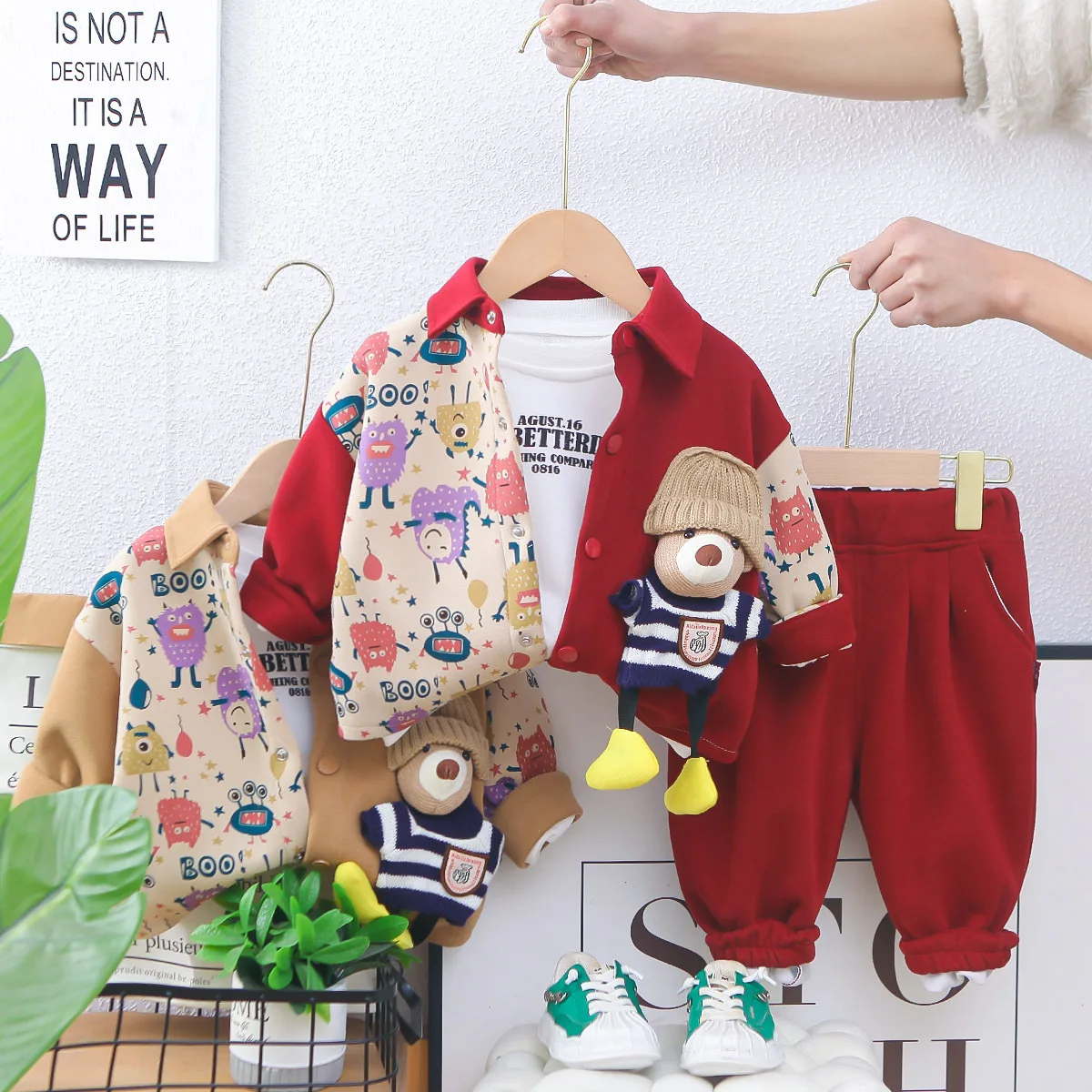 ملابس ربيع للأطفال الصغار 2025 ملابس أطفال أولادي جديدة من 1 إلى 5 سنوات معاطف غير رسمية مرقعة برسوم كارتونية + تي شيرت + سراويل بدلة أطفال أولادي #5