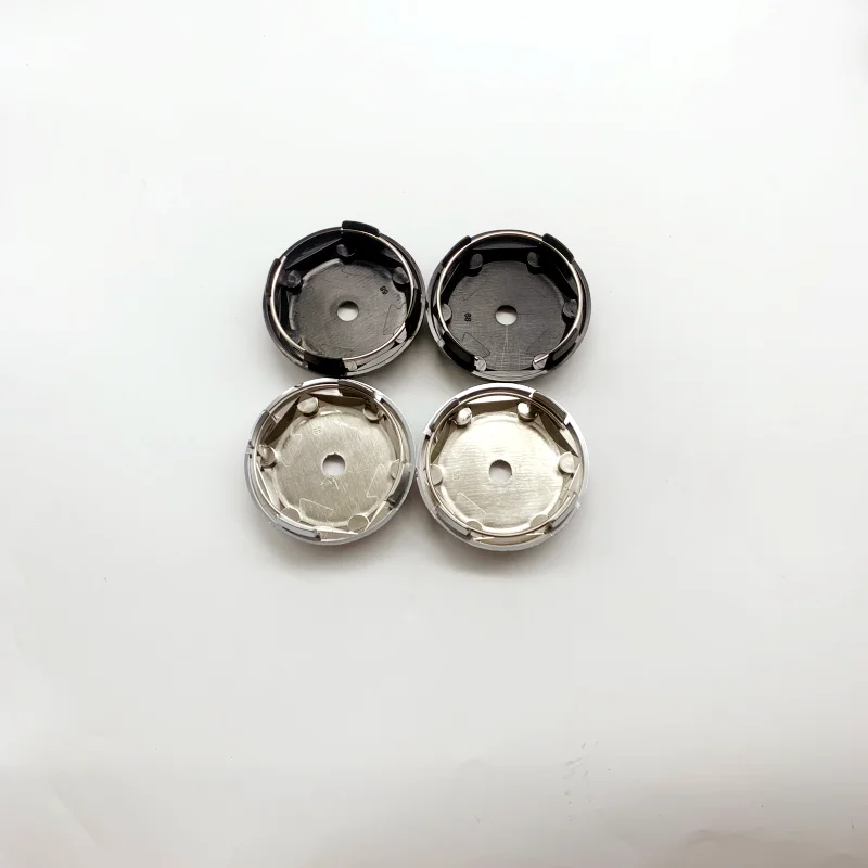 4 Pieces Of JDM Sport Wheel Cover Clips Black And Silver 68mm with VOLK Logo Sticker Wheel Center Cap Accessories
