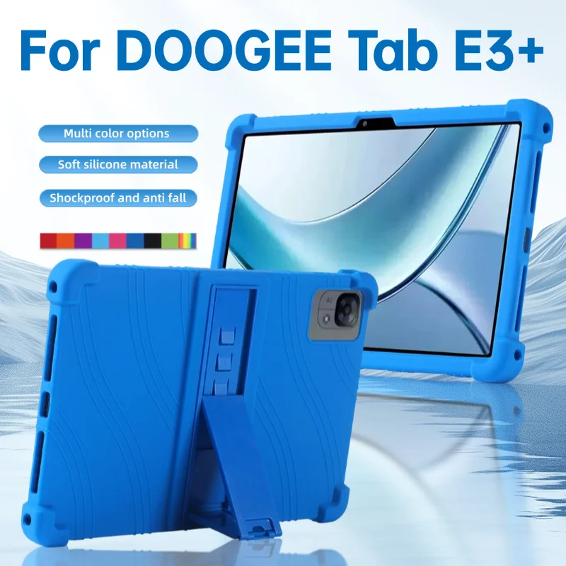 For Doogee Tab E3+ Tablet Case for 11.97 inches Tablet Kids Friendly Soft Silicone Adjustable Stand Cover protective sleeve