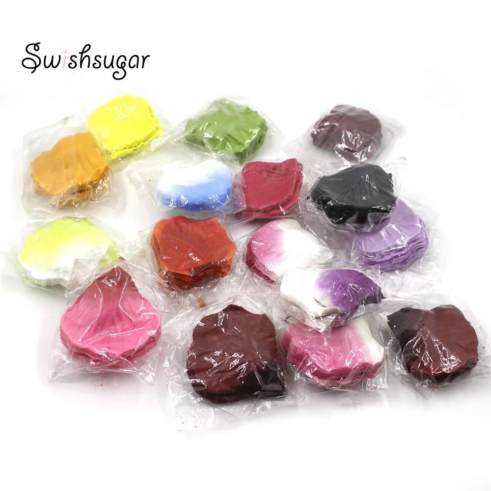 500pcs Several Colorful Silk Flower Rose Petals Wedding Banquet Adornment Favor Table Home Party Decorations