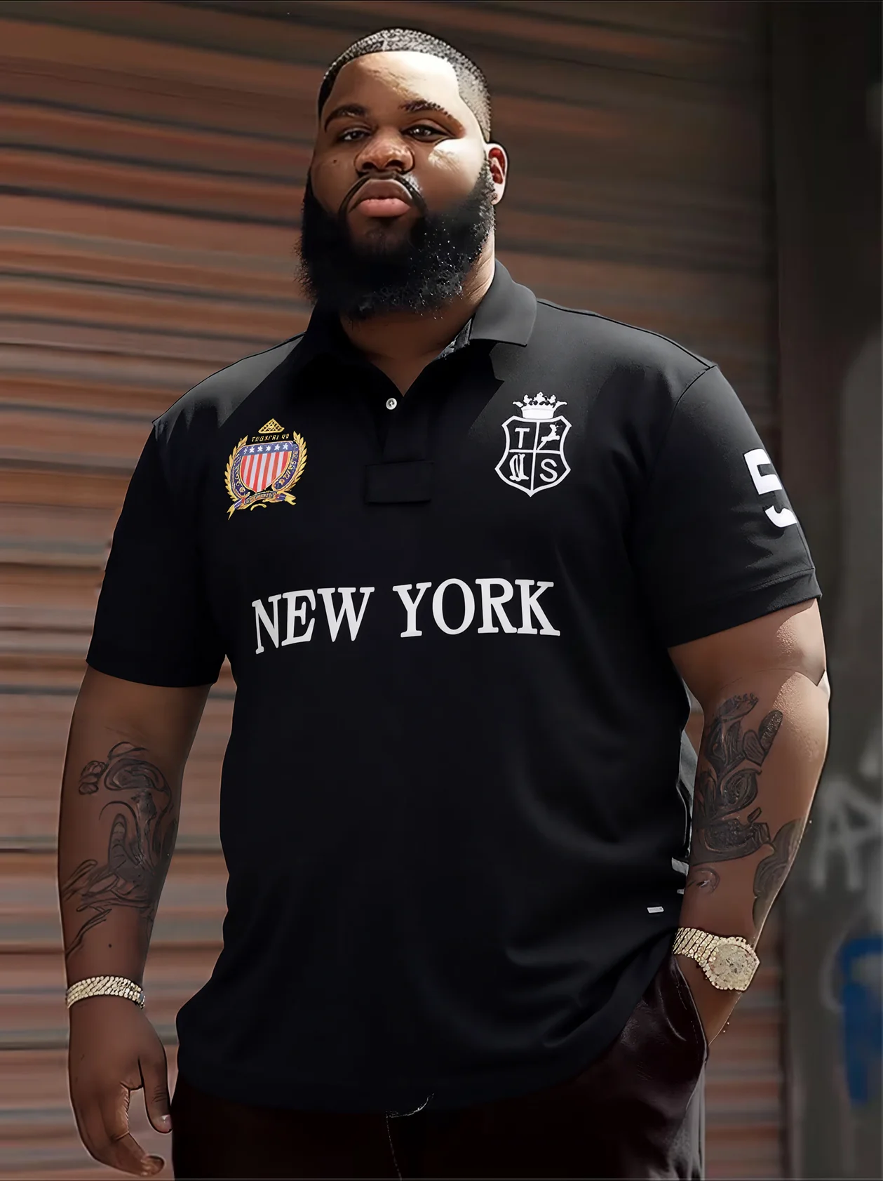Men's polo shirt USA New York Royal short casual sport party high-end cotton embroidery luxury contrast color original design - Image 5