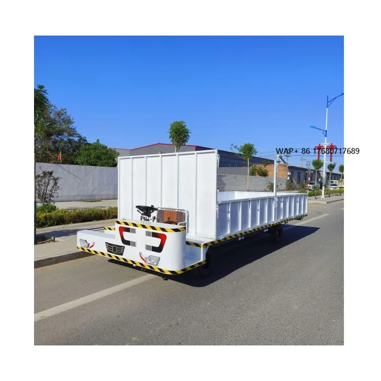 4 Wheels Electric Transport Trolley Cargo Handling and Transportation Flatbed Truck