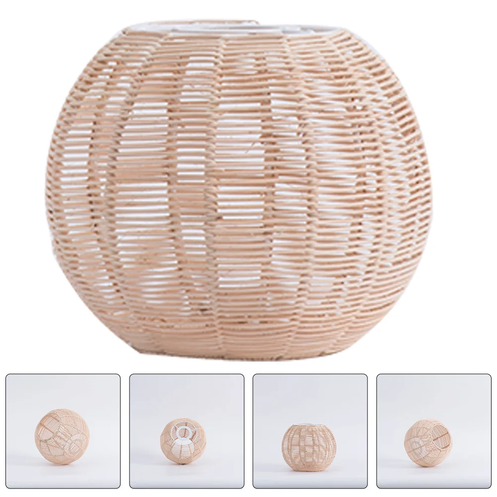 

Rattan Weaving Lampshade E27 Base Ceiling Light Cover Indoor Woven Lamp Shade For Chandelier Tea Room Bar Decor Lamp