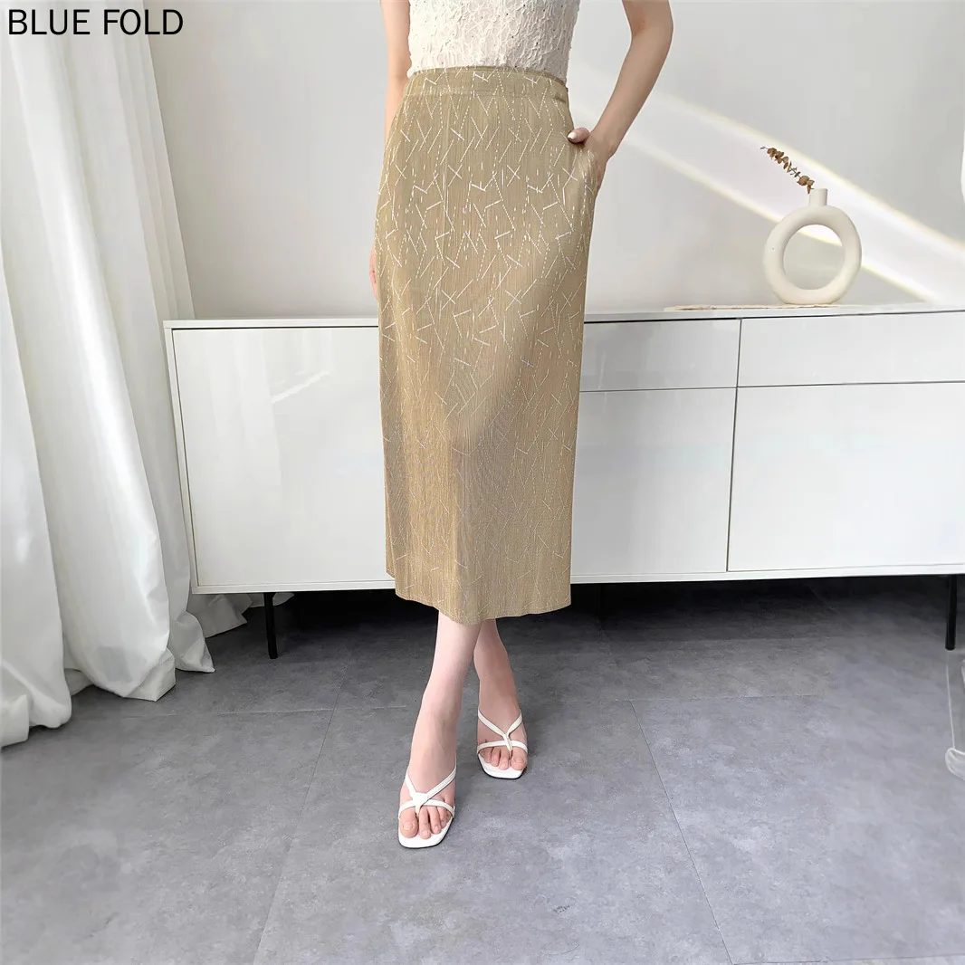 Falda estampada en caliente para Mujer verano 2025 Falda plisada Miyake cómoda e informal plisada adelgazante De cintura alta Faldas Ropa De Mujer
