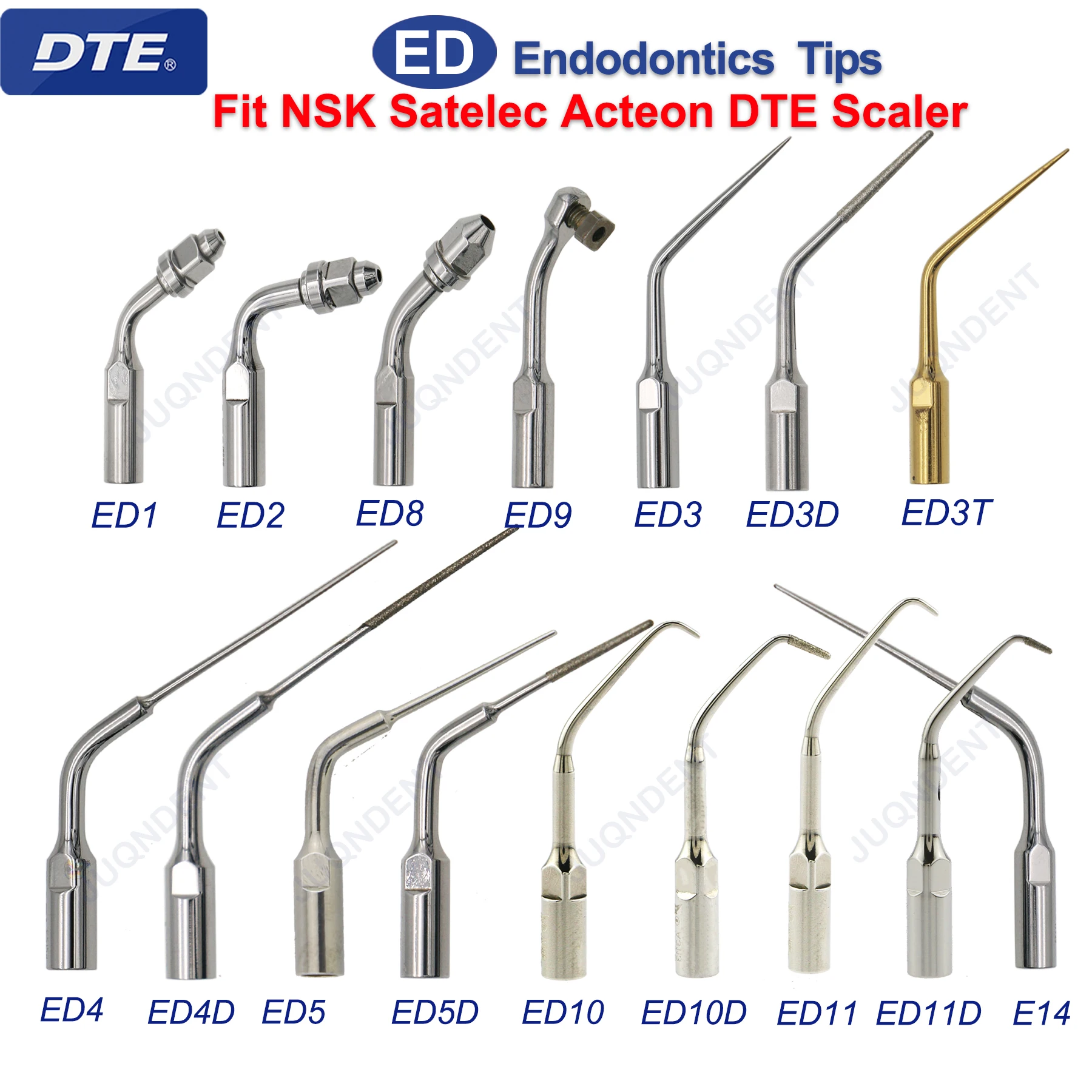 Woodpecker-DTE Dental Ultrasonic Scaler Dicas para Odontologia, Endodontia, NSK, Satelec, Acteon Handle, V2, V3, LED