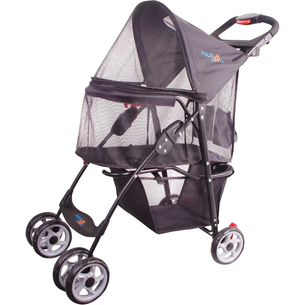 

Pet Stroller 4 Wheels for Cats & Dogs, with Storage Basket, Cup Holder, Travel Puppy/Cats Stroller.