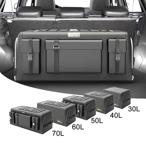 Imagen 1 del producto Caja organizadora de maletero de coche, bolsa de almacenamiento de herramientas multiusos para automóvil de gran capacidad, tela Oxford plegable para caja de almacenamiento de emergencia