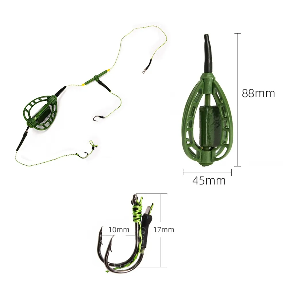 

Carp Fishing Bait Cage Line Group Feeder Sinker String Hook Fishing Bait Basket Fishing Feeder Fishing Baits Cage Hook Rig Set