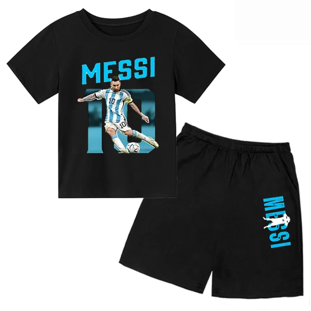 Messi T Shirt Boy Clothes Child Tee Boys T-shirts Summer Children's Clothing Girl T-shirt Set Shirt Baby Short Sleeve Kids Tops