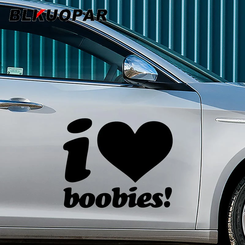 

Автомобильные наклейки BLKUOPAR I Love Boobies, индивидуальные водонепроницаемые Стикеры для фургона с вырезанными деталями, ярлыки для автомобиля