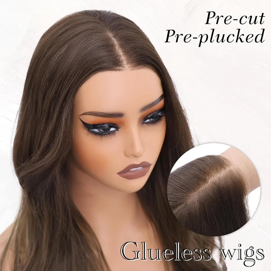 WECAN براون مختلط شقراء غلويليس شعر مستعار الاصطناعية الدانتيل الجبهة الباروكات 13x4 قبل قطعها قبل قطع شقراء تسليط الضوء على شعر مستعار متموج للطبيعة