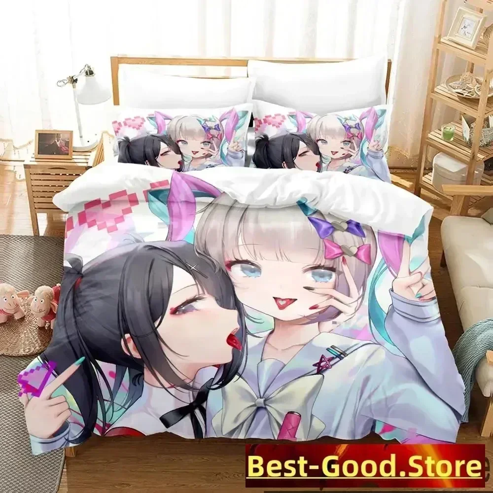 3D Print Needy Streamer Overload Anime Bedding Set Duvet Cover Sheet Printed Pillowcase Full Queen King Size Comforter Bedroom 5