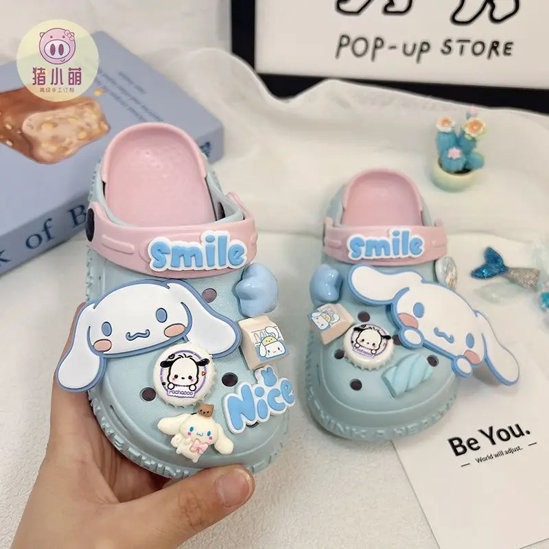 

Cinnamoroll Cave Shoes Kawaii Cartoon Anime Printed Accessories Summer Boy Girl Slippers Soft Soled Non Slip Shoes Birthday Gift