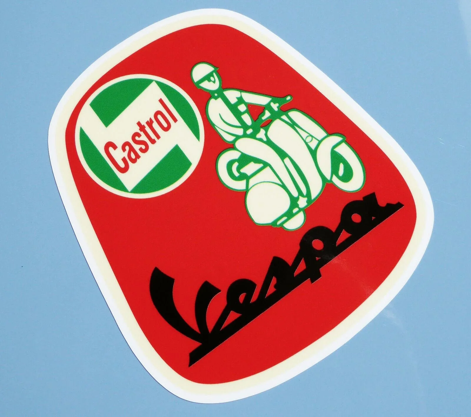 

For SCOOTER retro 'CASTROL' vintage classic stickers decals 1 pair to fit VESPA