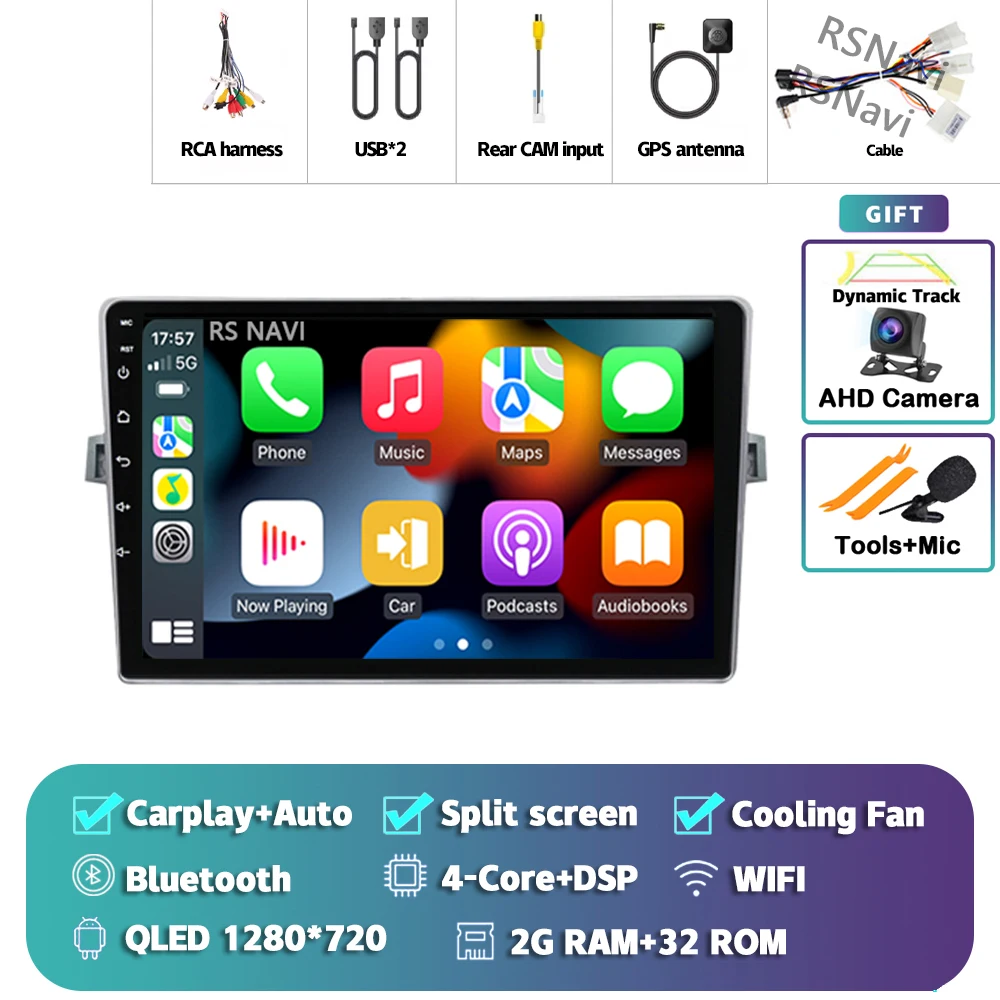 Android 15 Autoradio Navigatie Multimedia Speler Voor Toyota Verso 2010 2011 2012 2013 2014 2015 2016 Carplay Auto Stereo video - afbeelding 1