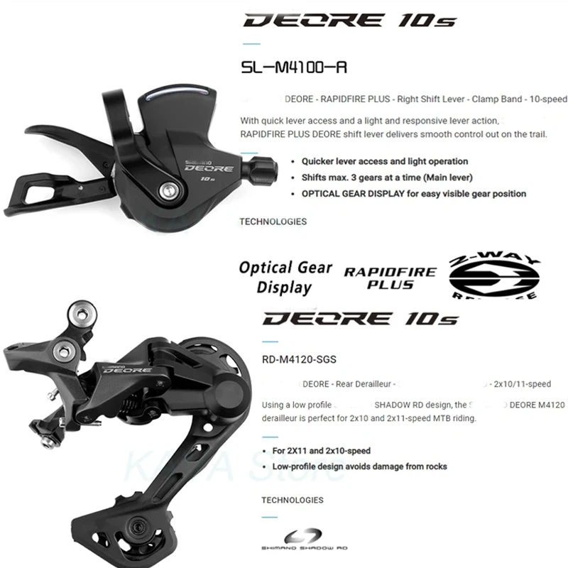 Deore M4100 1x10 Speed Bike Derailleurs M4120 Shifter With Crank VG X10 Chain Flywheel 42T 46T 50T Cassette 10V MTB Groupset