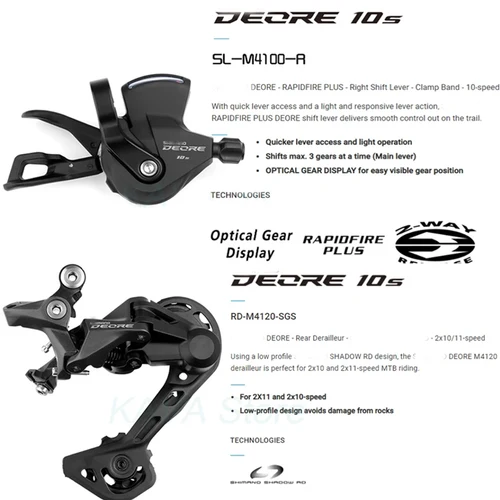 Imagen 2 del producto Deore-desviadores de bicicleta M4100 de 1x10 velocidades, palanca de cambios M4120 con manivela VG X10, volante de cadena 42T 46T 50T, casete de 10V, grupo MTB
